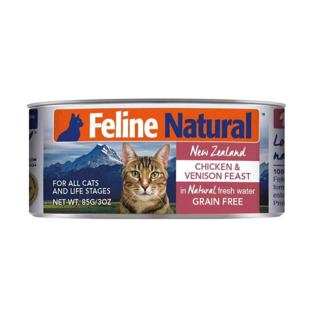 Feline Natural Chicken and Venison Wet Cat Food 170g x 12 Cans